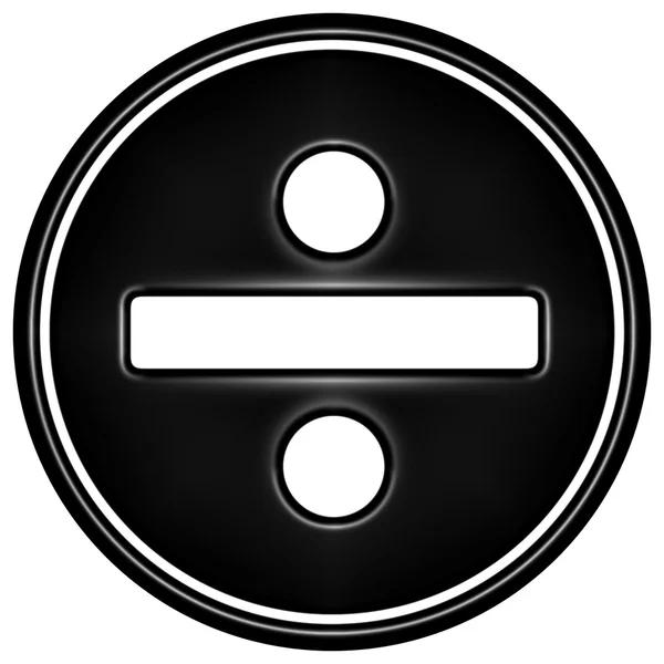 Icône ronde noire sur fond blanc — Photo