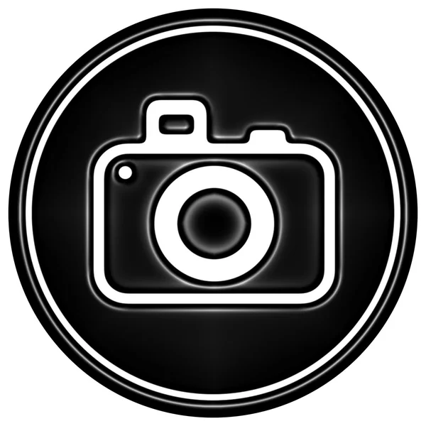 ブラック ラウンド ホワイト バック グラウンド上のアイコン — ストック写真