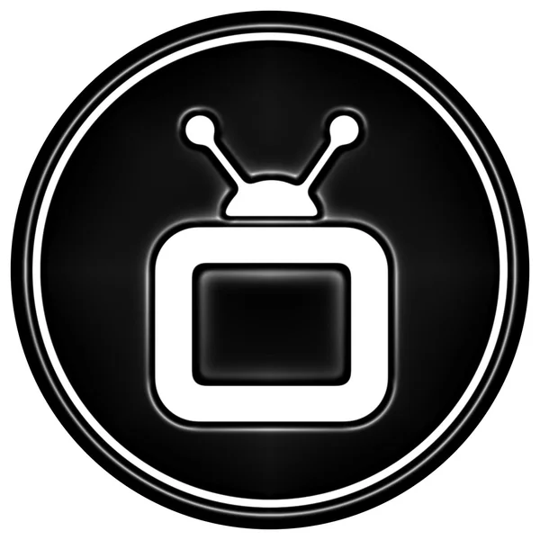 Icona rotonda nera su sfondo bianco — Foto Stock