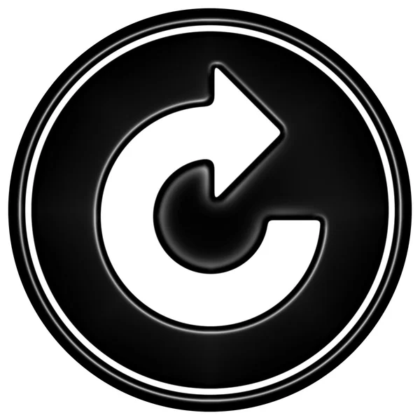 Black round icon on white background — Stock Photo, Image