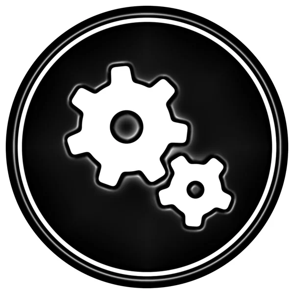 Schwarzes rundes Symbol auf weißem Hintergrund — Stockfoto