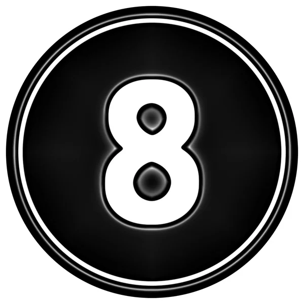 Black round number icon — Stock Photo, Image