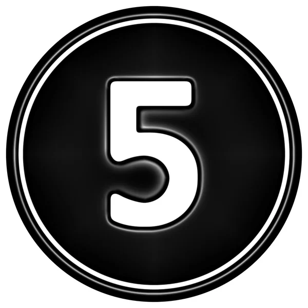 Número redondo negro icono —  Fotos de Stock