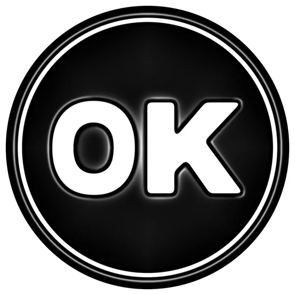 Negro ronda "OK" icono — Foto de Stock