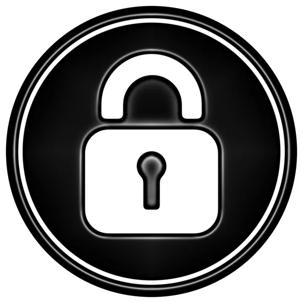 Black round lock icon — Stock Photo, Image