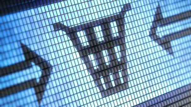 Icône poubelle à l'écran. Boucle .