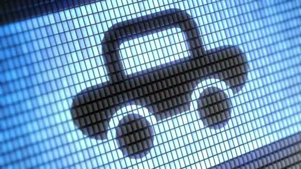 icône de voiture sur l'écran. Boucle .