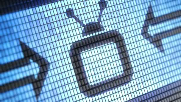 TV-Symbol auf dem Bildschirm — Stockvideo