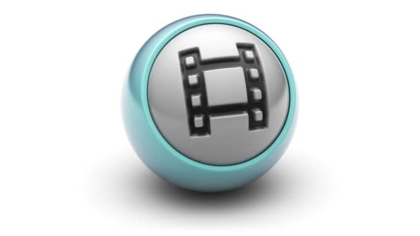 Cinema icon on the ball — Stock Video