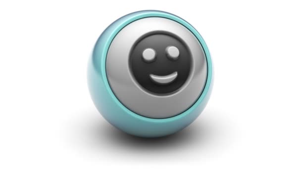 Icono de sonrisa en la pelota . — Vídeos de Stock