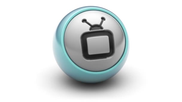 Icona TV sulla palla . — Video Stock