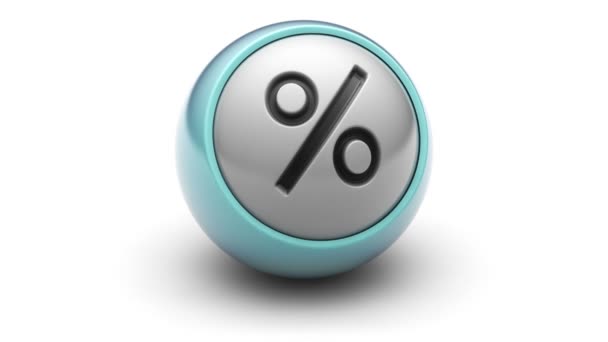 Ícone percentual na bola . — Vídeo de Stock