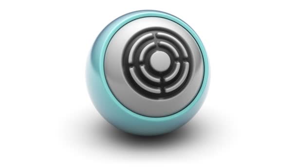 Icono de objetivo en una pelota — Vídeo de stock
