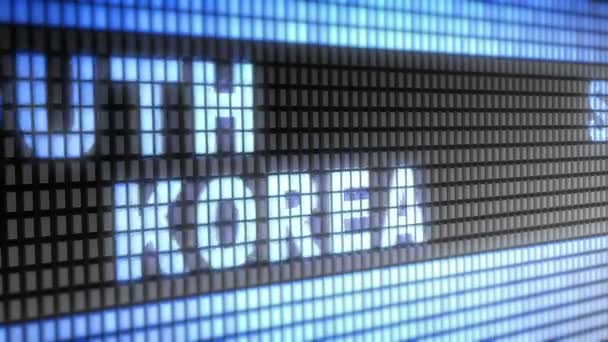 "Південна Корея "на екрані. — стокове відео