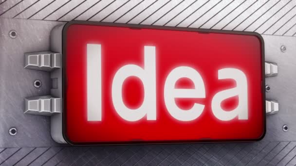 "Idea" on the signboard. — Stock Video