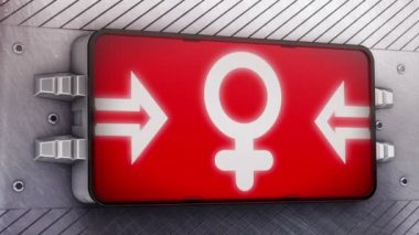 kadın kutsal kişilerin resmi üstünde tabela.