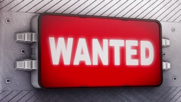 "Wanted" on the signboard. — Stock Video
