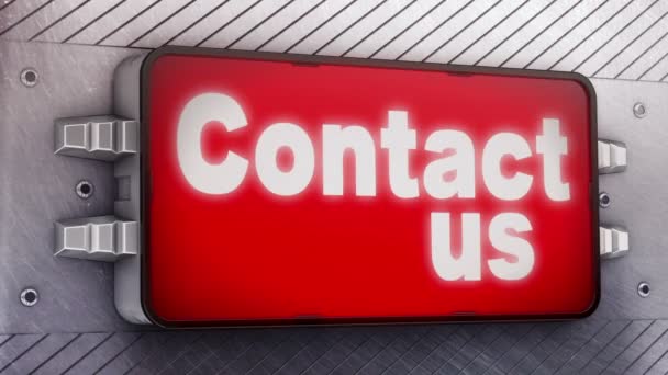 "contact us" on the signboard. Looping. — Stock Video