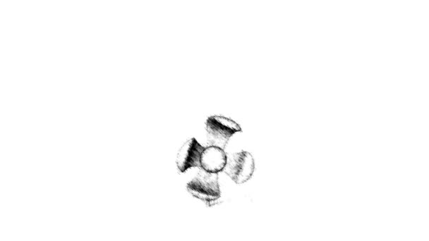 Drawn flower on a white background. Looping. — Stock Video