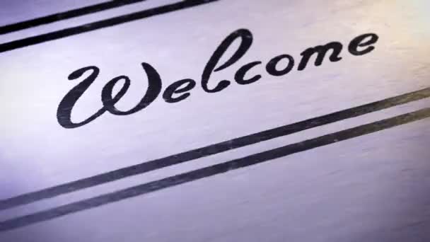 "Welcome" on a paper. — Stock Video