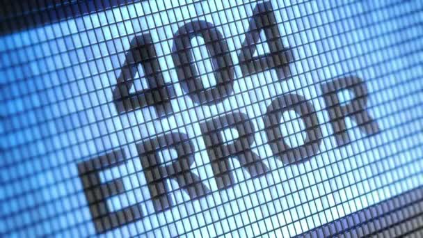 "Erro 404 "na tela . — Vídeo de Stock