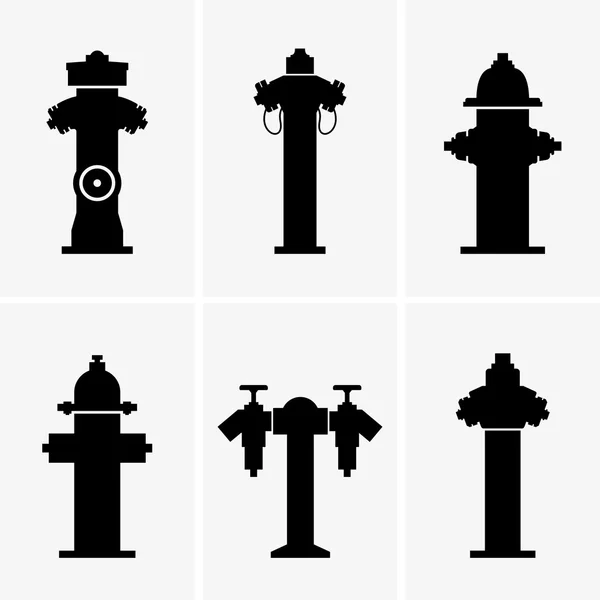 Hydranten, Schattenbilder — Stockvektor