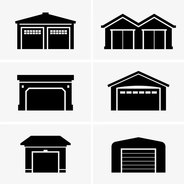 Garages, shade pictures — Stock Vector