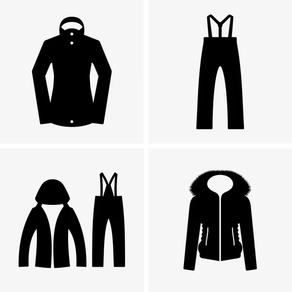 Ski suits, shade pictures — Stock Vector