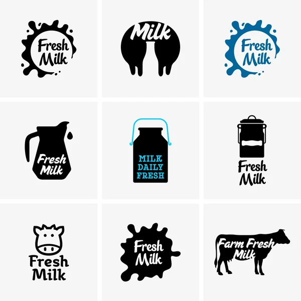 Signes de lait frais — Image vectorielle