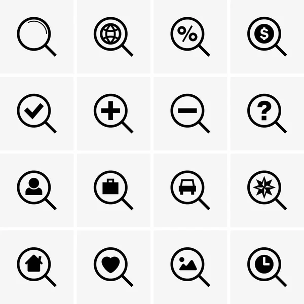 Набор иконок поиска — стоковый вектор