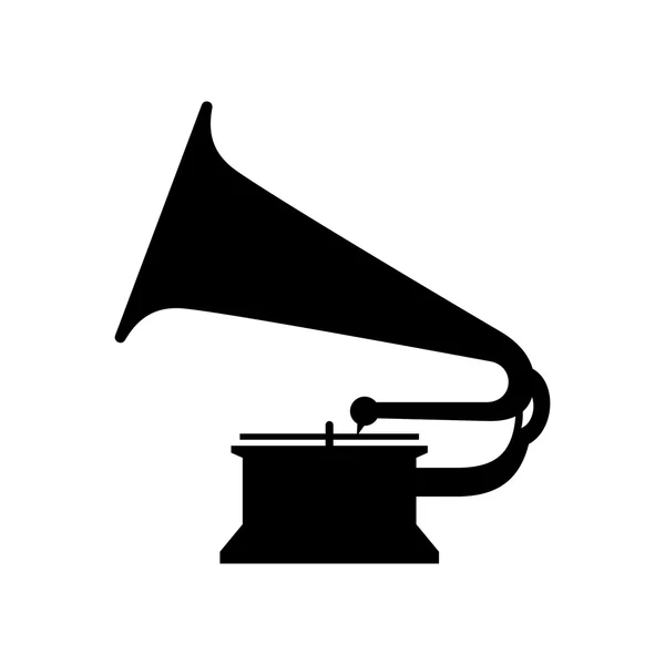 Gramofon ( gölge resim ) — Stok Vektör
