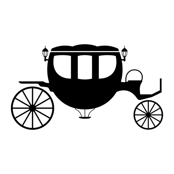 Old carriage, shade picture — Stock Vector