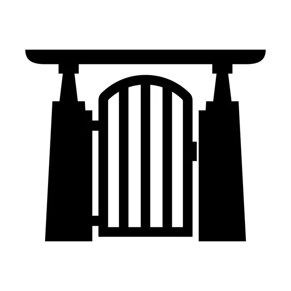 Puerta de mimbre, imagen de sombra — Vector de stock