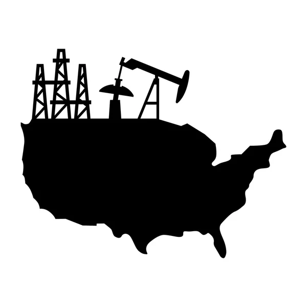 Estados Unidos producción de petróleo — Vector de stock