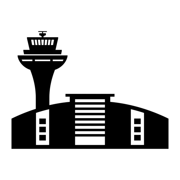 Flughafen, Schattenbild — Stockvektor