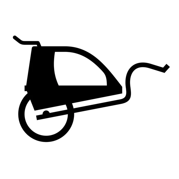 Remolque de bicicleta, imagen de sombra — Vector de stock