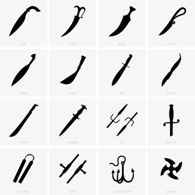 Set of cold weapons clipart