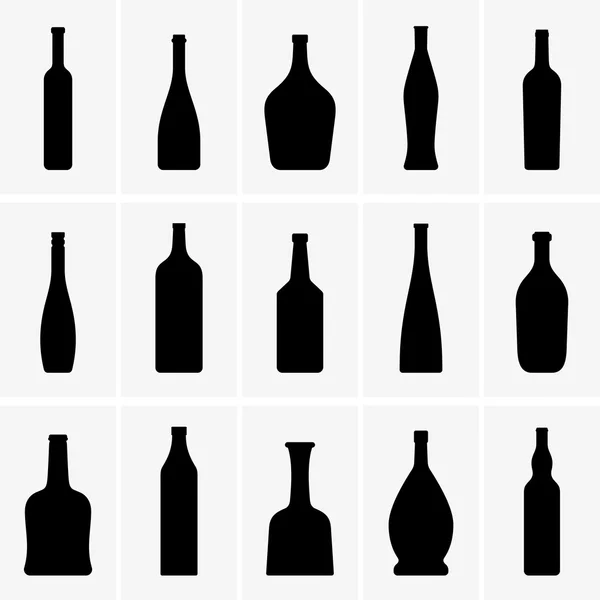 Anggur botol, gambar bayangan - Stok Vektor
