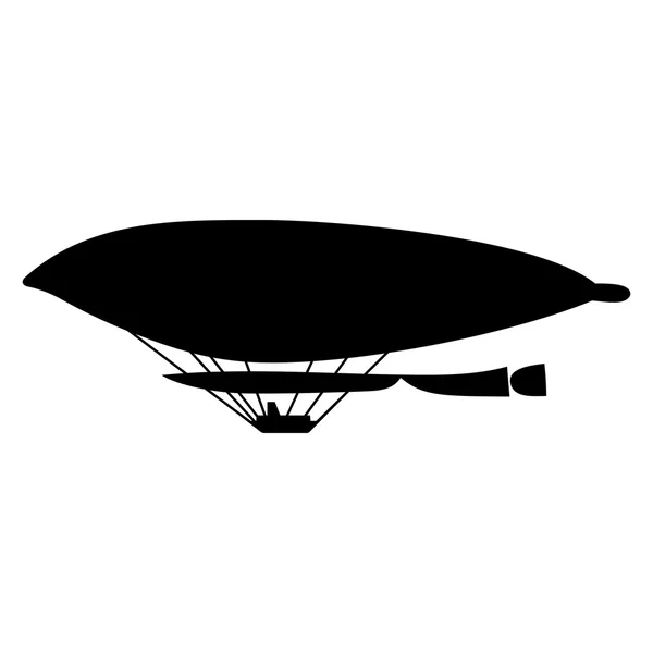 Gamla airship, skugga bild — Stock vektor