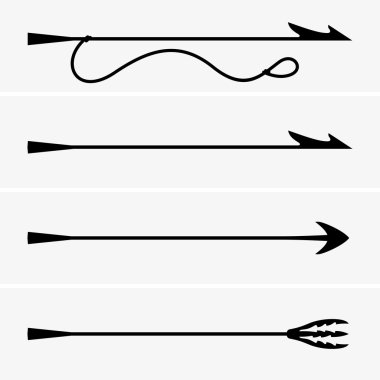 Set of four harpoons clipart