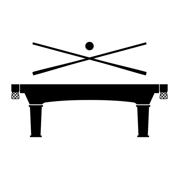 Billardtisch mit Stöcken und Ball — Stockvektor