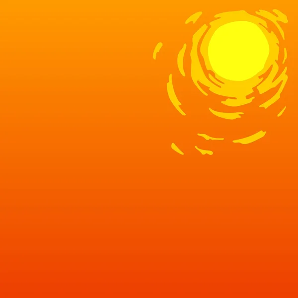 Turuncu zemin üzerine yaz güneşi — Stok Vektör
