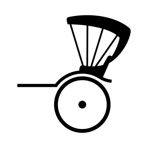 Rickshaw, skugga bild — Stock vektor