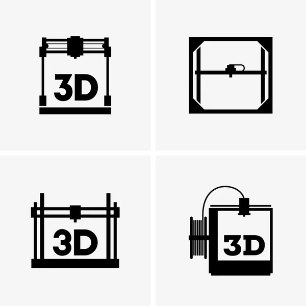 Conjunto de impressões 3D — Vetor de Stock