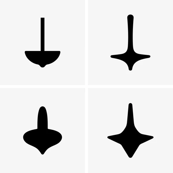 Spinning tops, fotos de sombra — Vector de stock