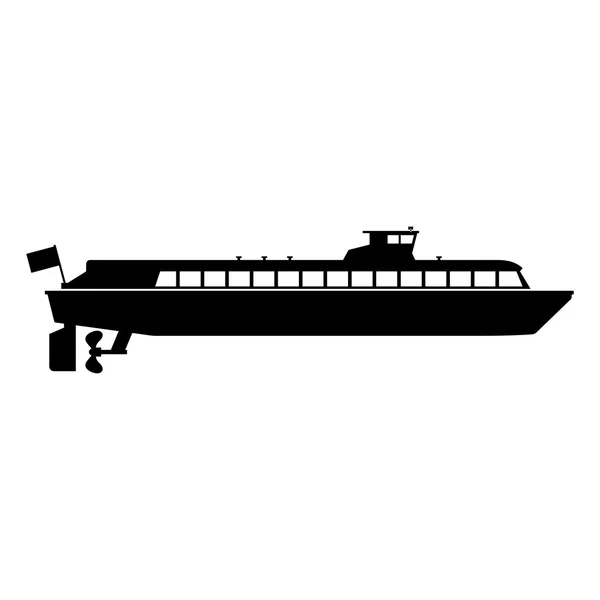 Motorschiff, Schattenbild — Stockvektor