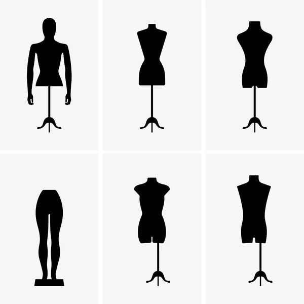 Maniquíes, imágenes de sombra — Vector de stock