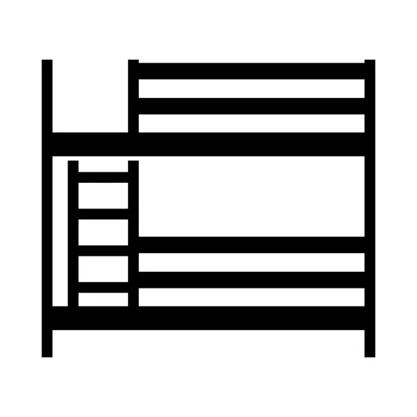 二段ベッド、陰影画像 — ストックベクタ