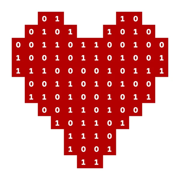 Amor virtual, um coração vermelho — Vetor de Stock