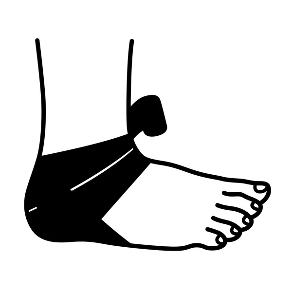 Benda piede, immagine ombra — Vettoriale Stock